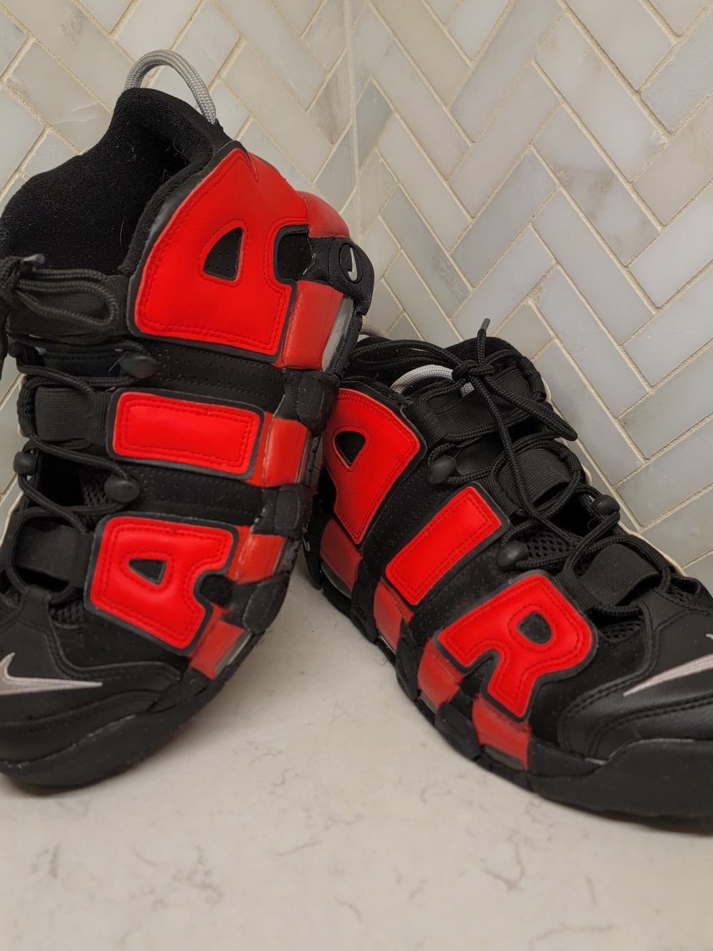 Nike Kids' Air More Uptempo Sneakers - Black/Red